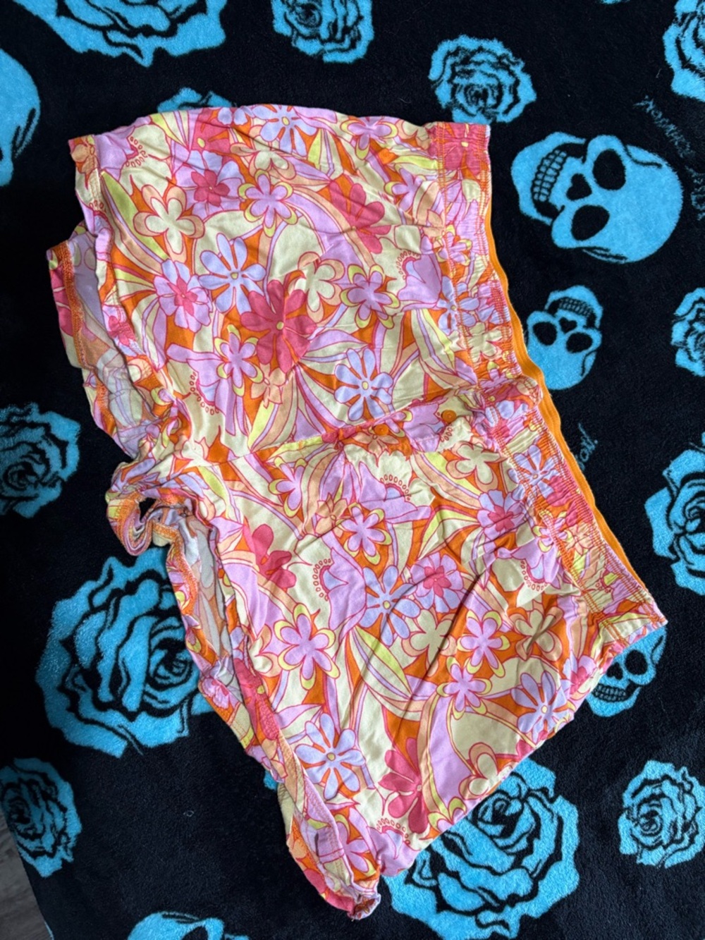 PINK Victoria's Secret Floral Orange, Pink & Yellow Sleep Shorts
